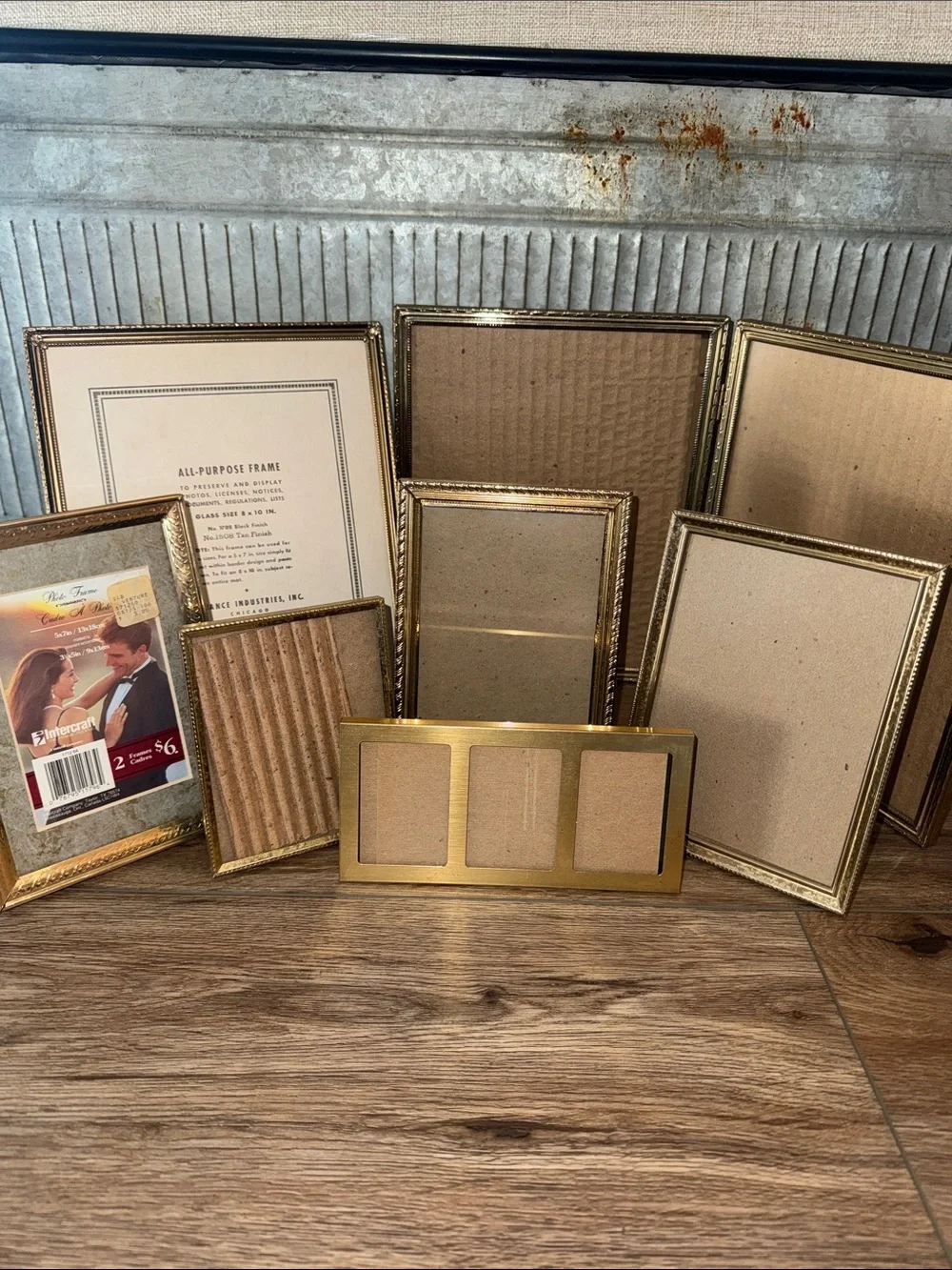 Brass/Gold Picture Frame Set vintage.